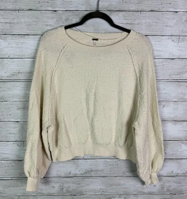 Free People Found My Friend Pullover Sweater Cream Size XS - Image 3