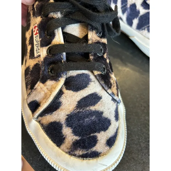 Superga 2750 FANVELVET Sneaker Leopard Velvet Print Tan Black size EU‎ 38 US 7.5 - Image 6