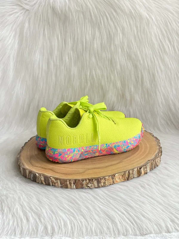 NOBULL Neon Yellow Sneakers with Multicolor Sole - Image 12