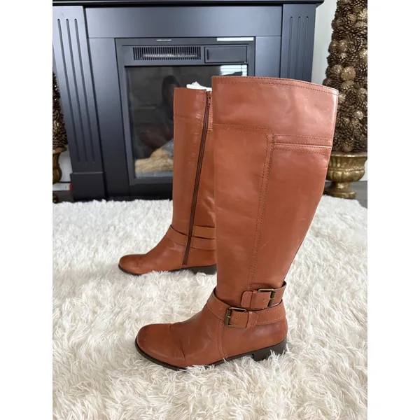 Nine West Vintage America‎ Collection Brown Leather Knee High Riding Boots 6.5 - Image 4