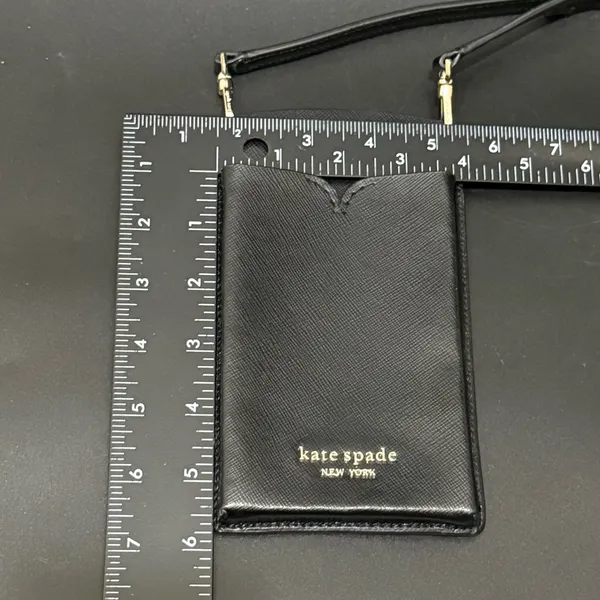 KATE SPADE NY Spencer Black Saffiano Leather Crossbody Phone Case - Image 9