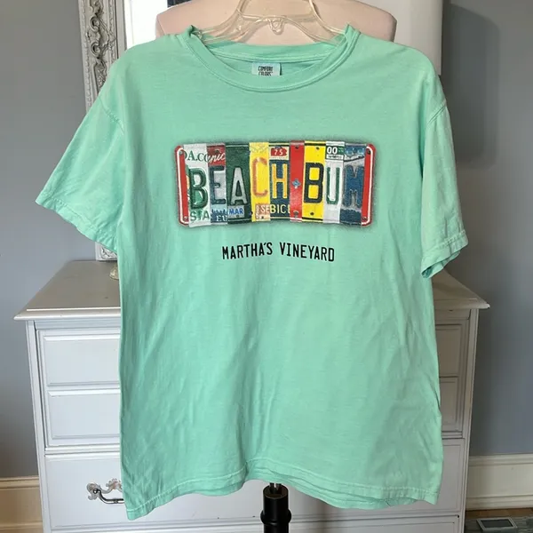 Marthas Vineyard Comfort Colors Beach Bum License Tshirt Cotton Shirt Womens M - Image 6