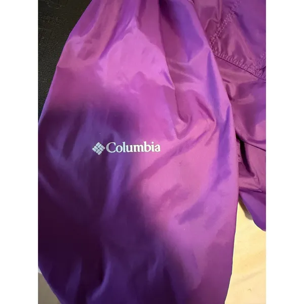 Columbia Windbreaker Jacket Womens M Purple Full Zip Hooded Outdoor XL3156 - Image 13
