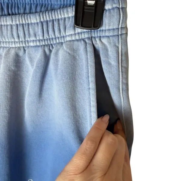 Sporty‎ & Rich Sweatpants Women Small Blue Logo Dip Dye Ombre Joggers Streetwear - Image 7