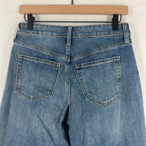 Old Navy High Waisted OG Loose Jeans Womens‎ 2 Blue Denim Whiskered Mid Rise - Image 5