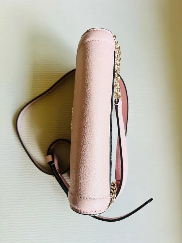 Kate Spade Knott Flap Crossbody Pink Pebbled Leather Chain Strap Bag NWOT - Image 5