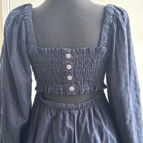 Madewell Lucie‎ Cut Out Back Midi Dress medium boho cottagecore prairie holiday - Image 9