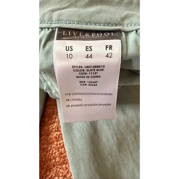 Liverpool Remy Ankle Skinny Jeans US 10 Slate Blue Stretch NWOT - Image 3