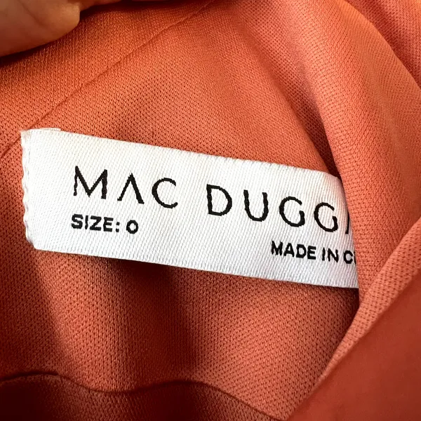 Mac Duggal 68551 Ruffle Slit High Waist Dress spice orange size 0 UB - Image 6