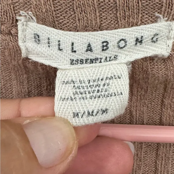 Billabong Essentials Ribbed Knit Top in Tan - Image 2