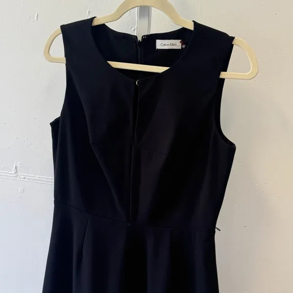 Calvin Klein Womens Black Sleeveless Keyhole Fit and Flare A-Line Dress Size 8 - Image 3
