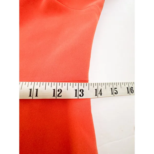 Alice + Olivia Aleah Off Shoulder Dress 6 Tangerine Orange Fitted Sheath - Image 9