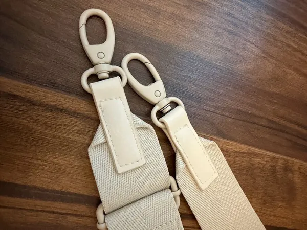 BEIS Lonely Ghost “Text Me When You Land” beige Travel Bag Strap with Red Text - Image 5
