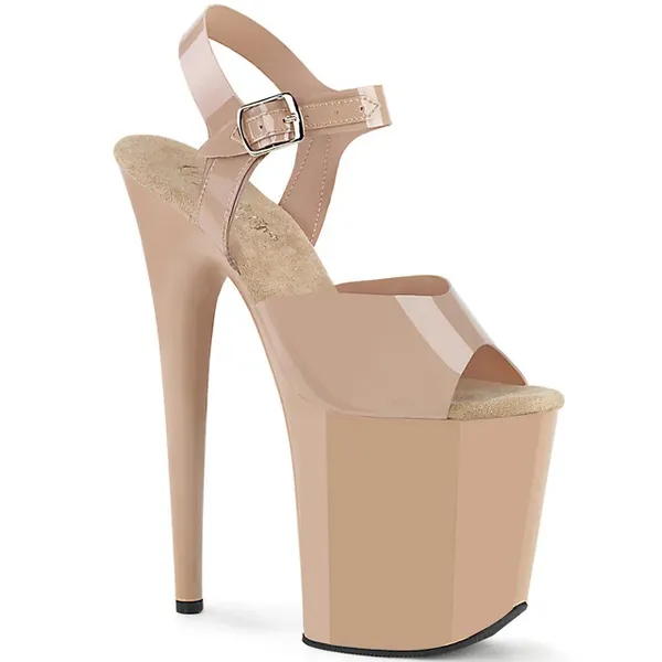 Pleaser Flamingo-808N Jelly 8 Inch heels in nude - Image 5