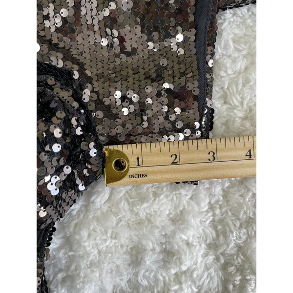 Sincerely Jules Shorts Womens Small Silver Sequin Hot Pants Elastic Waist Party - Image 10