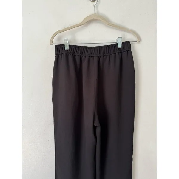 Current Air Black Pull On High Rise Straight Leg Textured Black Trouser Pants M - Image 4