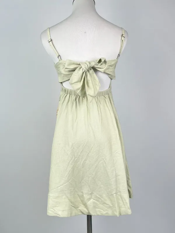NWOT Farm Rio Linen Blend Floral Print Sleeveless Mini Dress Elastic Waist Sz M - Image 7