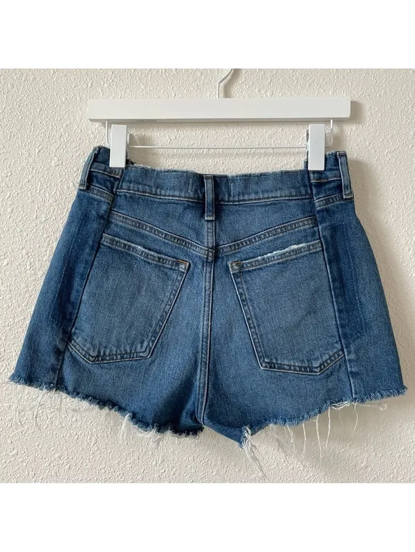 Abercrombie & Fitch The Mom Short High Rise Size 28 / 6 Denim Cutoff Festival - Image 2