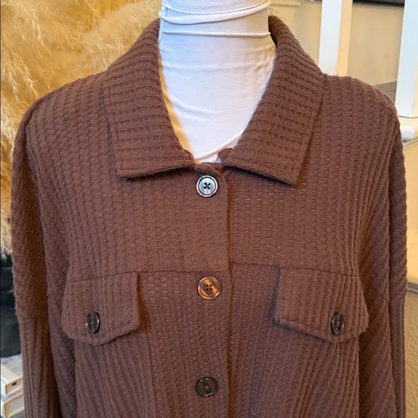 078-Torrid Super Soft Plush Waffle Oversized Lounge Shacket Sweater Size 2X - Image 5