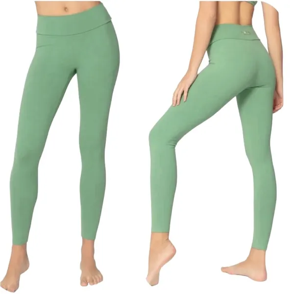 SCULPTING TEXTURELESS SAGE GREEN LEGGING PANTS - Image 3