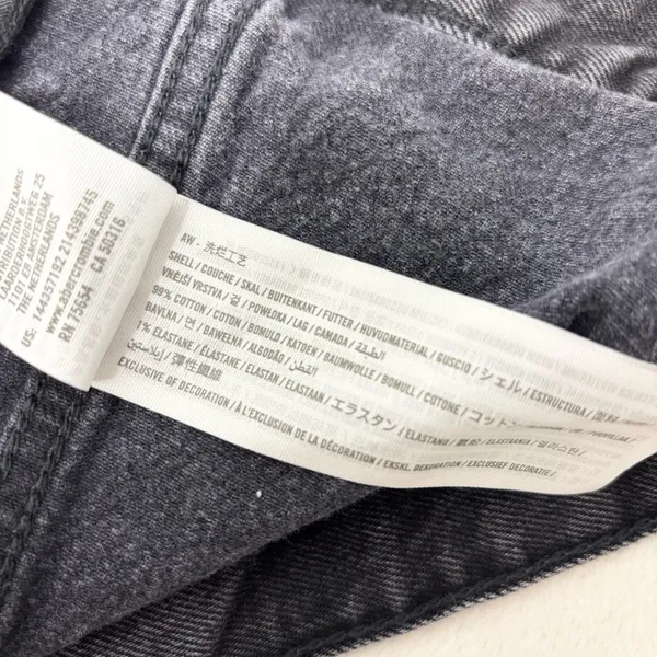 Abercrombie & Fitch Dark Gray Denim Jacket Size‎ XS - Image 11