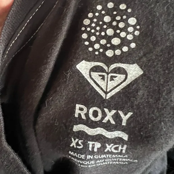 Black Roxy Logo T Shirt Florida Vintage Graphic Tee Y2K 2000s‎ Retro XS - Image 3