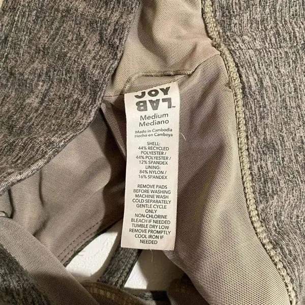 JoyLab Strappy Back Sports Bra Gray Heather Size M Medium - Image 3