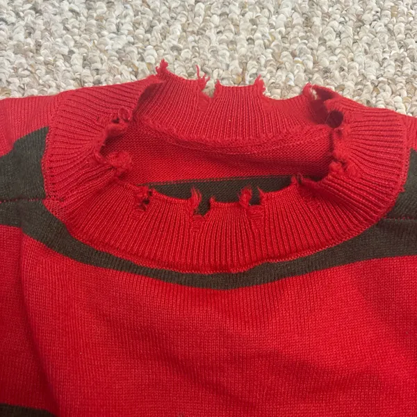Freddy Krueger Cropped Sweater Red Size L - Image 2