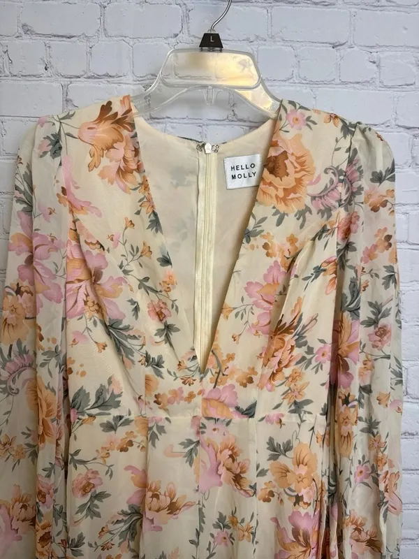 Hello Molly flowery dress lined v neck cottagecore artsy size small romantic - Image 3