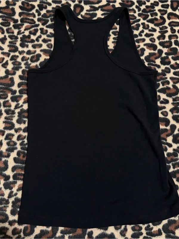 2000s vintage style bedazzled bling fitted tank top LIVE ROCK SLEEP graphic tank - Image 3