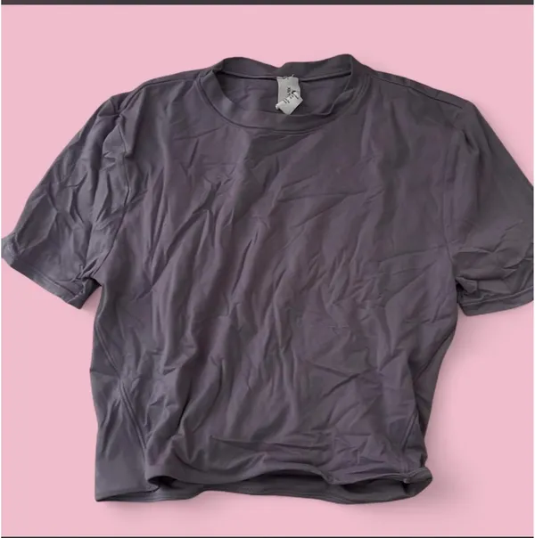 Lululemon Purple Ash Nulu Crewneck Cropped T-Shirt - Image 2