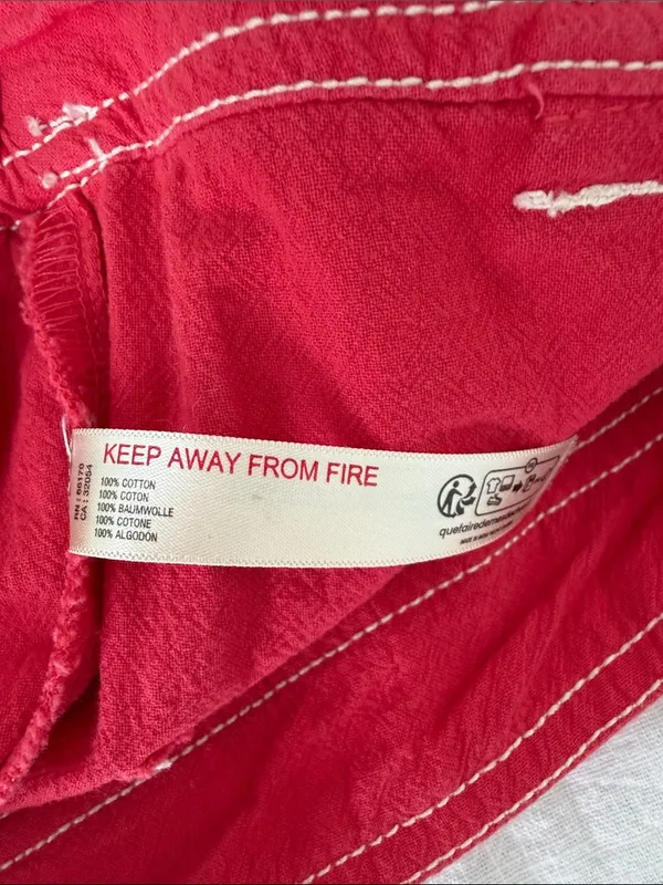Free People Washed Tomato Red Utility Shorts Coastal Euro Summer - Image 13