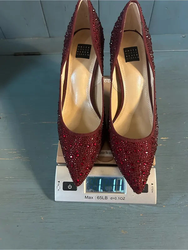 White House Black Market Red Crystal Embellished Pointed Pumps | Size 7 - Image 9