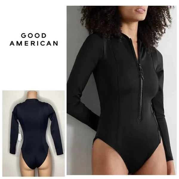 NEW. Good American black long sleeve scuba suit. XS. Retails $129 - Image 2