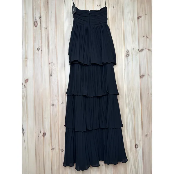 NWT Lulus Seriously Sensational Black Strapless Tiered Maxi Dress Gala Sz XXS - Image 5