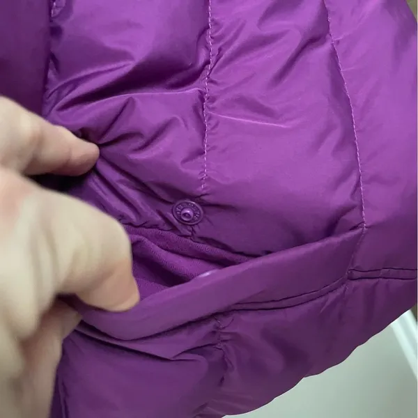 Lands End Vest Puffer Down Feathers Quilted Lightweight Pockets Full Zip Purple - Image 5