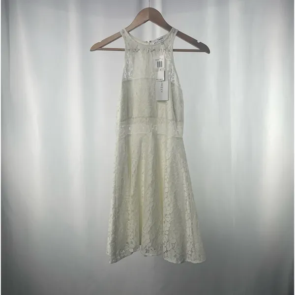 Likely Sleeveless Lace Fit & Flare Mini Dress in White Size 0‎ - Image 4