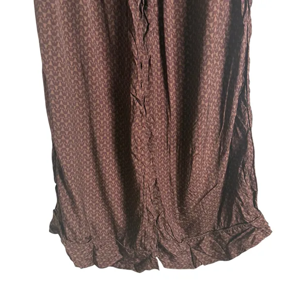 Splendid Lumi Maroon Wide Leg Geometric Print Satin Pants Size XL - Image 6