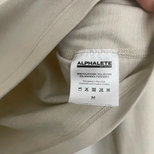 Alphalete Cream Long Sleeve Crop Top - Image 4