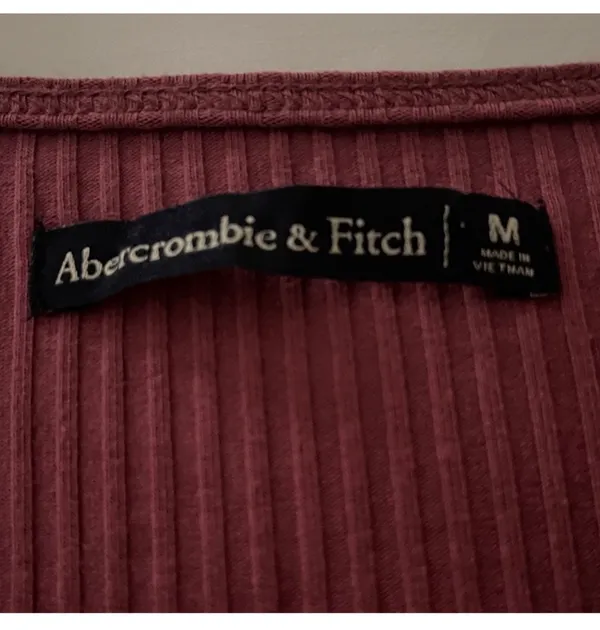 Abercrombie & Fitch Dark Pink A-Line Mini Dress V-Neck Short Sleeve Casual - Image 4