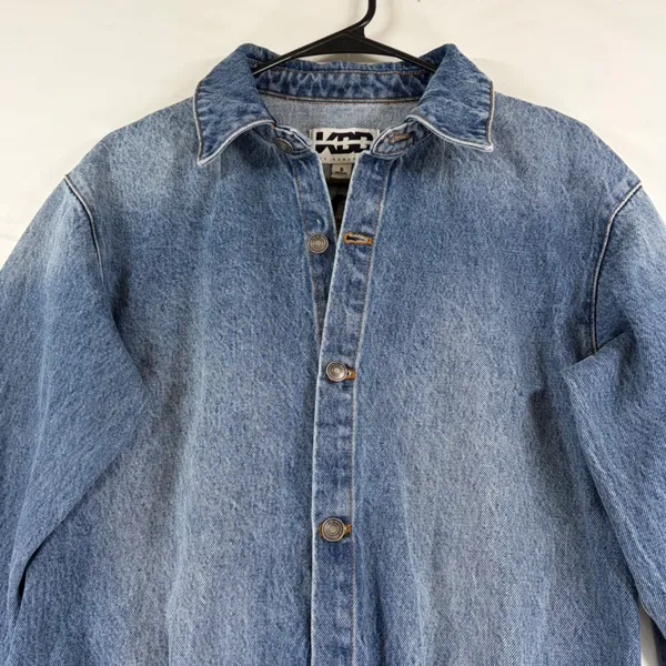KBB by Kahlana Blue Denim Long Sleeve Wrap Mini Dress Small New with tags - Image 9