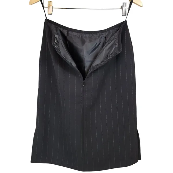 Tahari‎ Arthur Levine Women Black Pinstripe Career Skirt Size 4 - Image 5