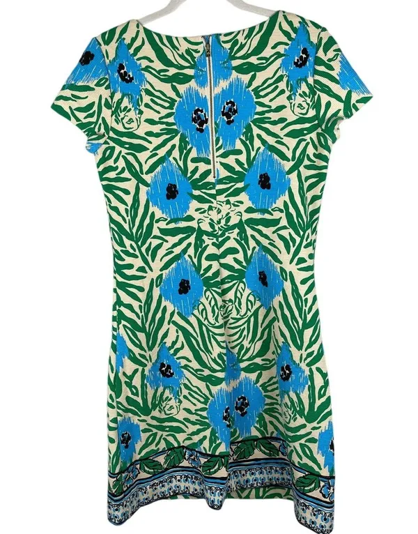 Lilly Pulitzer Layton Sea Oat Ikatty Ikat Engineer Print Shift Dress Size Medium - Image 6