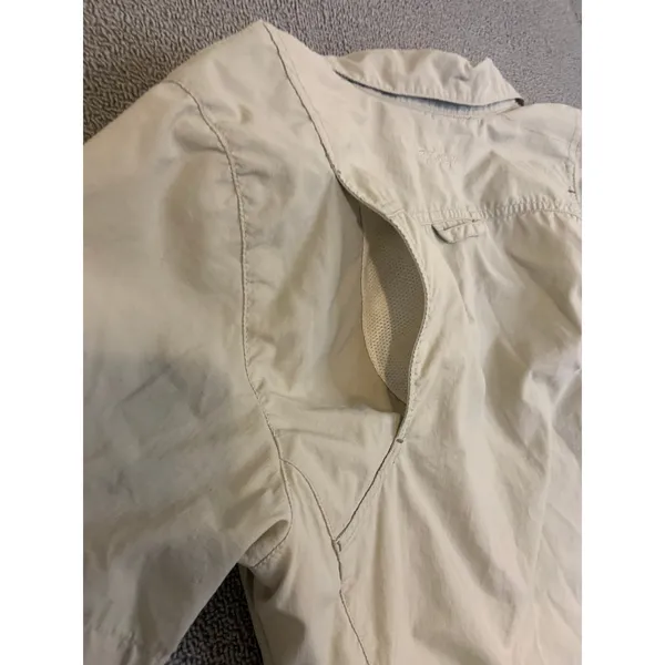 Columbia Titanium Hiking Shirt Womens M Tan Excellent Short Sleeve Vented TL7155 - Image 11