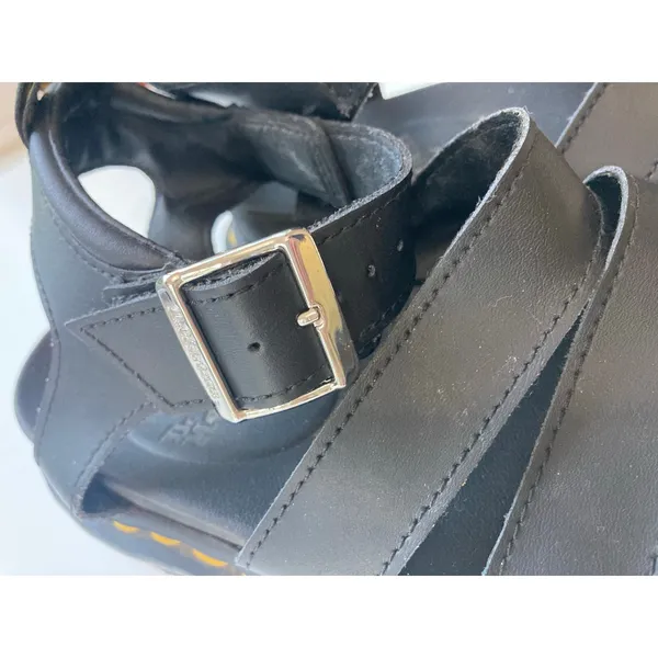 Dr Martens Blaire Edgy Grunge Lite Chunky Platform Strap Black Leather Sandals 6 - Image 4