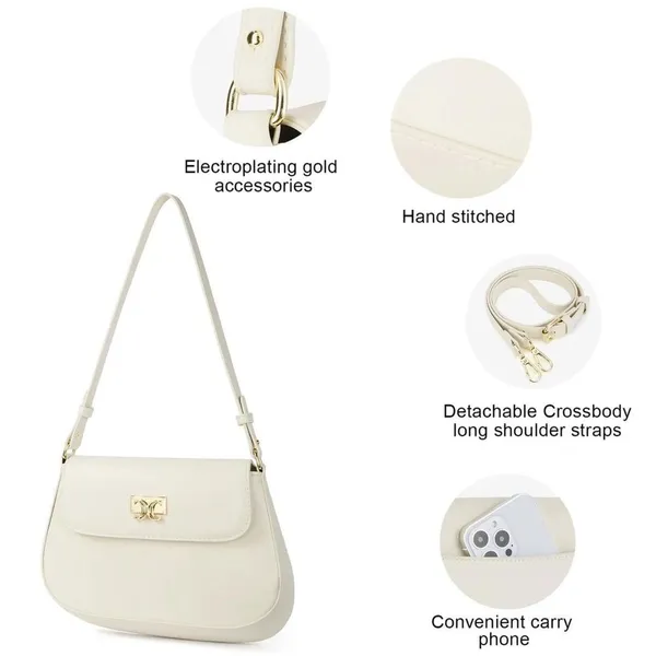 Cluci Vegan Leather White Hobo Shoulder Bag NWOT - Image 8