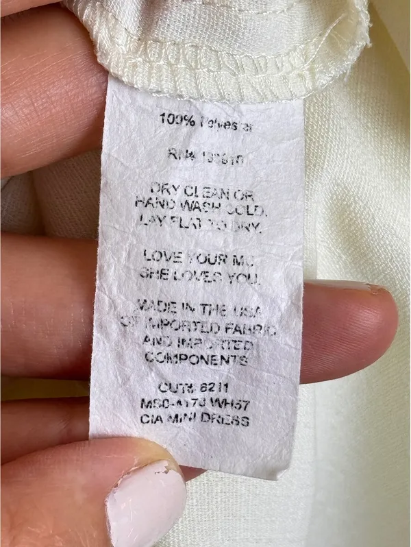 Show Me Your Mumu Ivory Tiered Babydoll Mini Dress XS V Neck Tie Back Bridal - Image 5