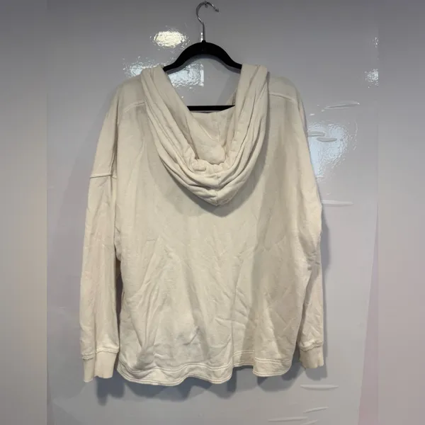 Aerie Quarter Button Beachy‎ oversized Off-White Hoodie - Image 5