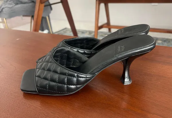 Jeffrey Campbell Mr. Big quilted slip on leather mule heels 10 - Image 9