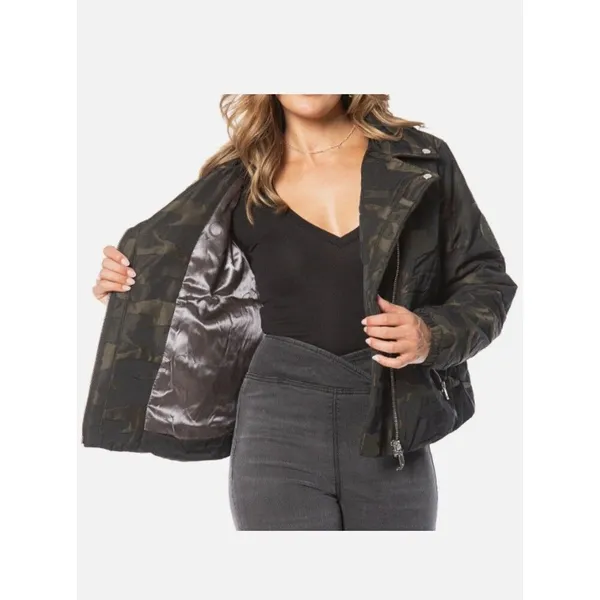 Juicy Couture NWT Women Small Camo Moto Puffer Jacket Fall Vintage Retro Y2K - Image 2